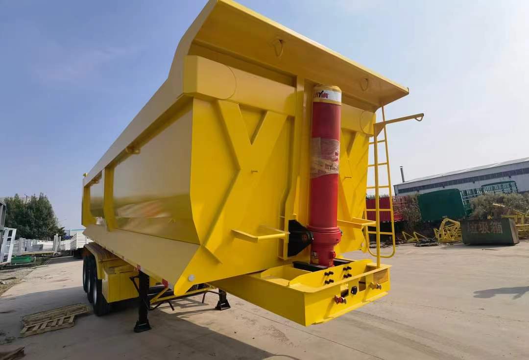 8-meter invisible gooseneck integrated rear-turn dump semi-trailer