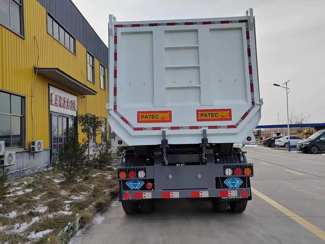 9.5-meter flatbed rear-turn dump semi-trailer