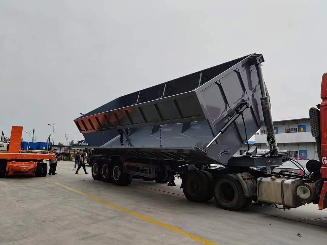 13-meter side-turn dump transport semi-trailer