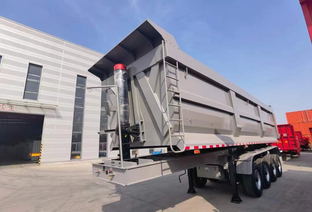 40T tank type rear flip semi-trailer