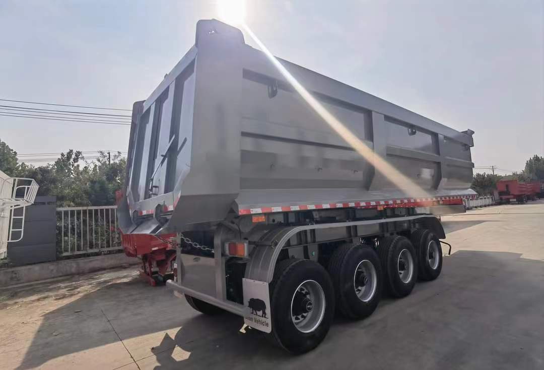 40T tank type rear flip semi-trailer