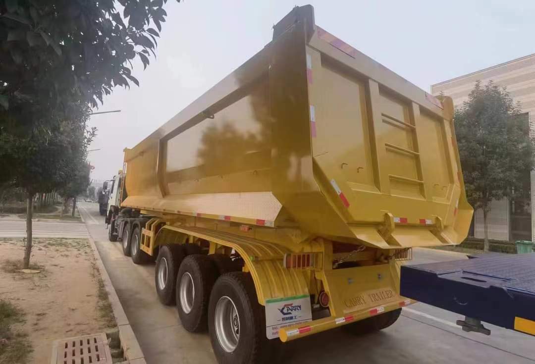 8-meter invisible gooseneck integrated rear-turn dump semi-trailer