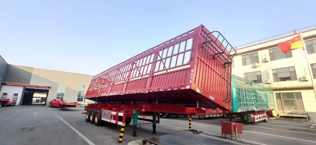 11-meter flatbed side-turn dump semi-trailer