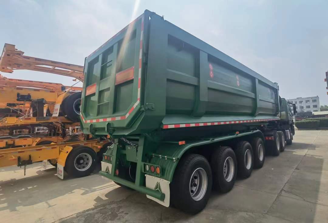 9-meter flatbed rear-turn dump semi-trailer