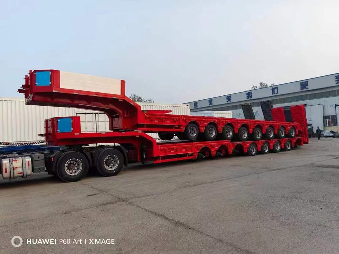 13-meter three-line six-axle low-flat semi-trailer