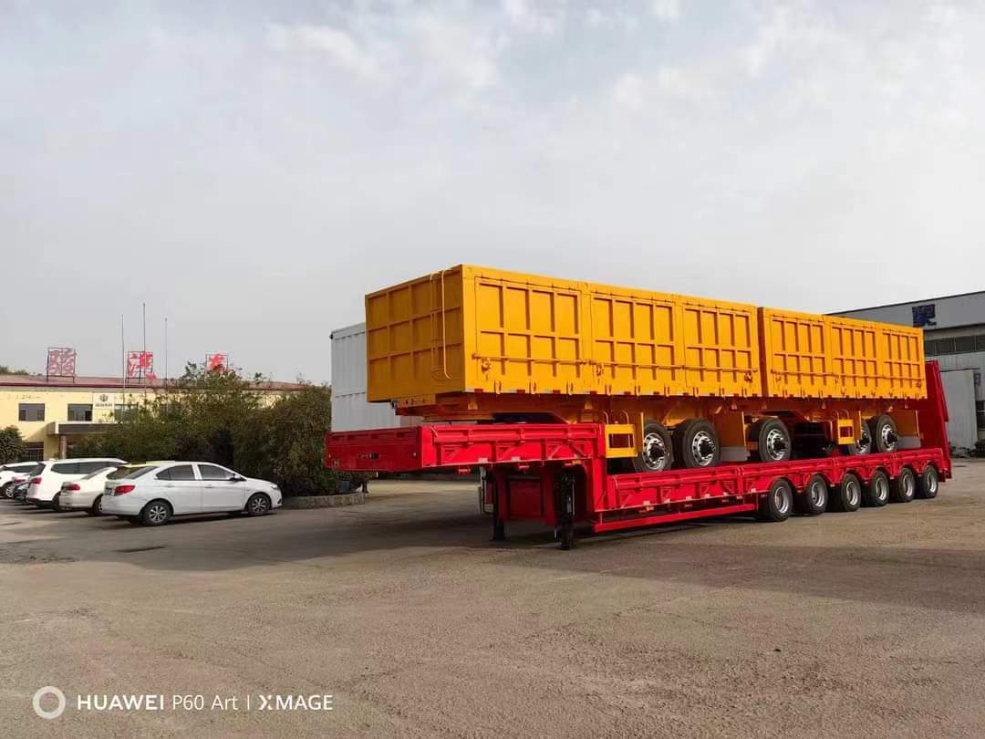 13-meter three-line six-axle low-flat semi-trailer